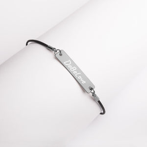 DoBeLove Engraved Silver Bar String Bracelet