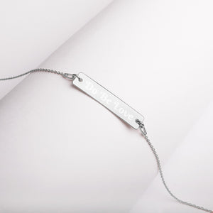 Do Be Love - Engraved Silver Bar Chain Necklace