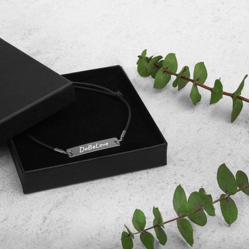 DoBeLove Engraved Silver Bar String Bracelet